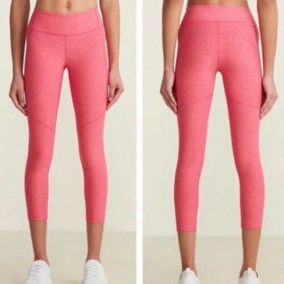 Outdoor Voices Flamingo Pink Crop Warm Up Leggings - Picture 1 of 10